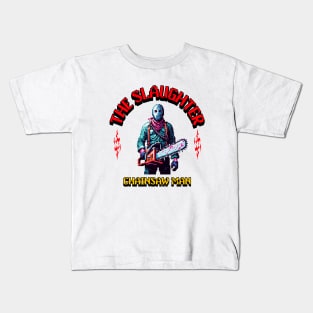 horror movies chainsaw man pixel art Kids T-Shirt